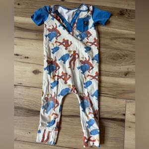 Playful Blue and Red Kids Bodysuit